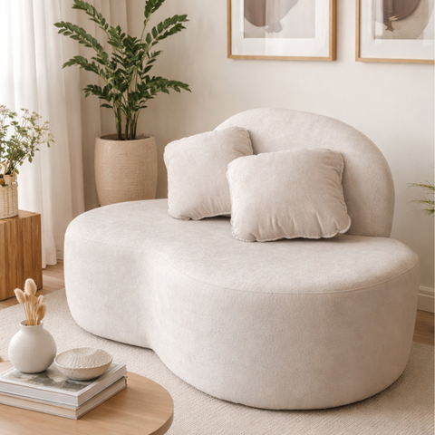 Poltrona Namoradeira Orgânica Essênce Bouclê - Élpis Móveis - Bege