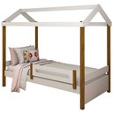 Ver imagem 3 de Cama Montessoriana Solteiro Ari com Grade MDF Branco Mel Divaloto Móveis