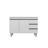 Balcão Multiuso Organizador para Cozinha Andreia 100 Cm Branco sem Tampo Ajl Móveis Ajl Móveis - 1
