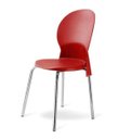 Ver imagem 1 de Cadeira Base Cromada Linha Polipropileno Milano Cor:Vermelho