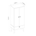 Ver imagem 3 de Guarda Roupa Solteiro Armário Compacto Multifuncional Encanto 4 Portas 2 Gavetas Marrom Off White
