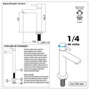 Ver imagem 5 de Torneira Lavatório Banheiro Mesa Bica Baixa em Inox Escovado 1/4v
