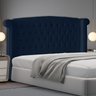Cabeceira de Cama Box Luxo Casal 140 Cm Suede Azul Marinho Eli Móveis - 2