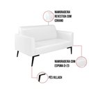 Ver imagem 4 de Sofá Namoradeira com 2 Poltronas Pés Villach Marisa Corano Branco D03 - D'Rossi