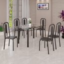 Ver imagem 1 de Conjunto para Sala de Jantar com 6 Cadeiras Lívia Preto