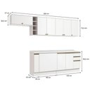Ver imagem 3 de Armário de Cozinha Completa 3 Gavetas 100% Mdf 300cm Branco Celeste Kappesberg
