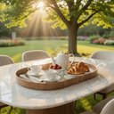 Ver imagem 4 de Bandeja Oval de Madeira para Servir Café para Visitas