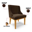 Ver imagem 6 de Kit 02 Cadeiras de Jantar Liz Suede Marrom Base Fixa Madeira Castanho - D’Rossi