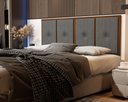 Ver imagem 1 de Painel Cabeceira Box Casal 1,40 Duda Madeira Suede Cinza - Comprar Moveis em Casa