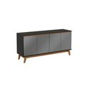 Ver imagem 2 de Aparador Kappesberg 4 Portas Preto Fosco/chumbo 156cm
