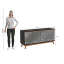 Ver imagem 4 de Aparador Kappesberg 4 Portas Preto Fosco/chumbo 156cm