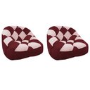 Ver imagem 1 de Kit 02 Poltrona Paloma Escritório Sala Pé Plástico Suede Vinho e Suede Rosa Bebê - Dominic Decor