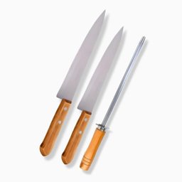 Kit de Facas com Chaira de Inox Resistente - 1