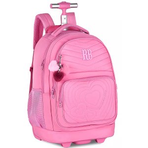 Mochila Escolar de Rodinhas Rebecca Bonbon Rb24673 Rosa