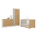 Ver imagem 2 de Quarto de Bebê Completo com Berço Americano 3 em 1 Allegra Multimóveis Mp4594 Branco/madeirado