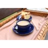 Jogo de Xícara de Chá 06 Peças Esmaltada Azul 240 Ml Ewel - 4