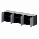 Ver imagem 4 de Armário Baixo Escritório 6 Portas C/ Chave 240 Cm F5 Office Cor:cinza Sagrado com Preto