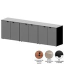 Ver imagem 5 de Armário Baixo Escritório 6 Portas C/ Chave 240 Cm F5 Office Cor:cinza Sagrado com Preto