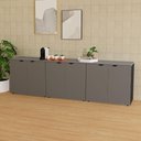 Ver imagem 1 de Armário Baixo Escritório 6 Portas C/ Chave 240 Cm F5 Office Cor:cinza Sagrado com Preto