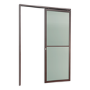 Ver imagem 1 de Porta de Correr Suspensa Vidrao Esq L.25 Marrom Corten 210x90 Brimak