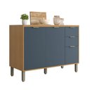 Ver imagem 2 de Balcão de Cozinha 120 cm Colors 3 Portas 2 Gavetas Freijó/Azul Secreto - Kits Paraná