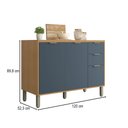 Ver imagem 4 de Balcão de Cozinha 120 cm Colors 3 Portas 2 Gavetas Freijó/Azul Secreto - Kits Paraná