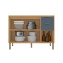Ver imagem 3 de Balcão de Cozinha 120 cm Colors 3 Portas 2 Gavetas Freijó/Azul Secreto - Kits Paraná
