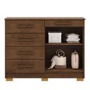 Ver imagem 7 de Cômoda Grande Sapateira Quarto 5 Gavetas 2 Portas Sirios Imbuia Rústico