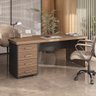 Mesa para Escritório Tamburato 4 Gavetas Nogal/preto 6127 - Artany Móveis - 2