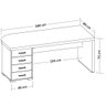 Mesa para Escritório Tamburato 4 Gavetas Nogal/preto 6127 - Artany Móveis - 4