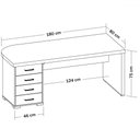Ver imagem 4 de Mesa para Escritório Tamburato 4 Gavetas Nogal/preto 6127 - Artany Móveis