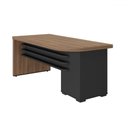 Ver imagem 1 de Mesa para Escritório Tamburato 4 Gavetas Nogal/preto 6127 - Artany Móveis