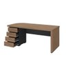 Mesa para Escritório Tamburato 4 Gavetas Nogal/preto 6127 - Artany Móveis - 3