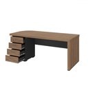 Ver imagem 3 de Mesa para Escritório Tamburato 4 Gavetas Nogal/preto 6127 - Artany Móveis