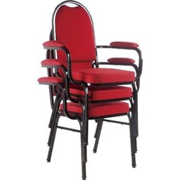 Kit 3 Cadeiras Empilháveis para Auditórios Linha Hotel - Vermelho - 1