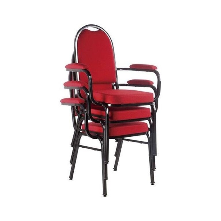 Kit 3 Cadeiras Empilháveis para Auditórios Linha Hotel - Vermelho