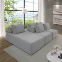 Ver imagem 2 de Sofá Ilha na Caixa em Módulos Mobili 3 Chaise Boucle Cinza Claro Estofama