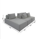 Ver imagem 3 de Sofá Ilha na Caixa em Módulos Mobili 3 Chaise Boucle Cinza Claro Estofama