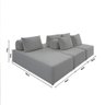 Sofá Ilha na Caixa em Módulos Mobili 3 Chaise Boucle Cinza Claro Estofama - 3