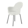 Cadeira com Braço Base Cromada Linha Polipropileno Moon Cor:Branco - 1