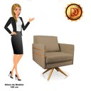 Ver imagem 6 de Poltrona Giratória Mari Suede Base de Madeira MA30 - D’Rossi - Marrom Rato