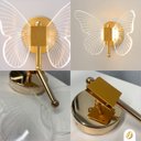 Ver imagem 3 de Luminária de Parede Arandela Borboleta Acrílico Led 3 Cores 3000k/4000k/6000k Dourado 3w Bivolt