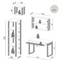 Ver imagem 3 de Escritório Industrial 5 Peças Dalla Costa 100% Mdf Cor:freijó com Preto Fosco