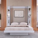 Ver imagem 3 de Cama de Casal Articulável Vertical Branca com Estantes Laterais Mdp Vancouver Art In Móveis
