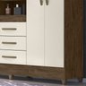 Guarda Roupa 4 Portas Com Espelho 8313 Castanho Wood Off White Moval - 7