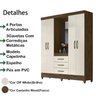Guarda Roupa 4 Portas Com Espelho 8313 Castanho Wood Off White Moval - 3