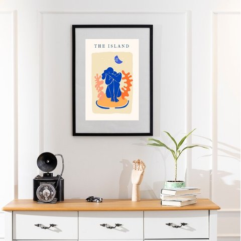 Quadro Matisse The Island - 60x48cm:moldura Branca
