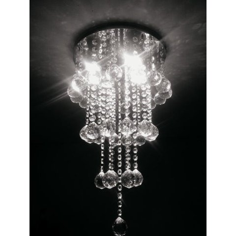 LUSTRE DE CRISTAL PARA SALA COM 80 CM DE ALTURA BASE DE INOX 30 CM DE DIÂMETROS