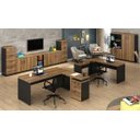 Ver imagem 4 de Mesa em L (Mesa 1,70m + Mesa Auxiliar) - sem Gavetas -Webstart - Nogal Sevilha/Preto - 21424