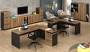 Ver imagem 4 de Mesa em L (Mesa 1,70m + Mesa Auxiliar) - sem Gavetas -Webstart - Nogal Sevilha/Preto - 21424